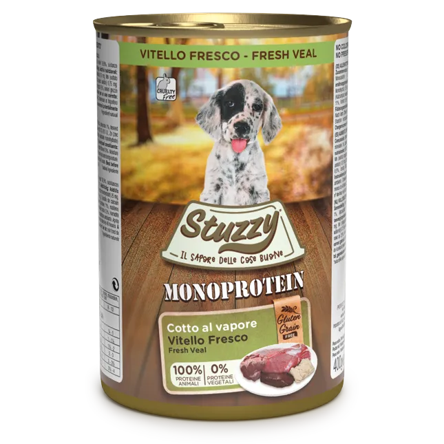 Stuzzy Monoprotein Vitello 400g – Cane Cucciolo Stuzzy Monoprotein Vitello 400g – Cane Cucciolo